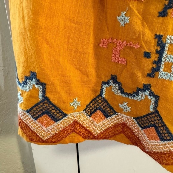 Anthropologie Gold Embroidered Swing Tank Size LP - Picture 7 of 12